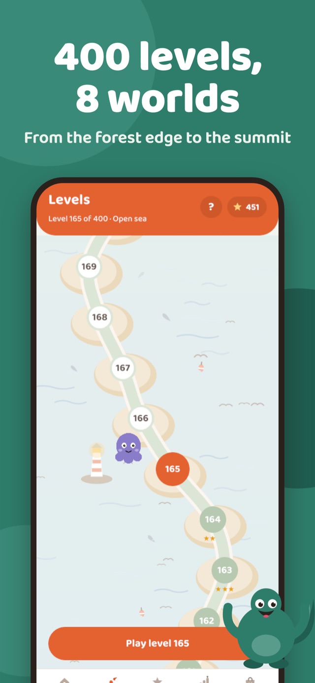 The Inkwell adventure map at level 165 in the Open sea world